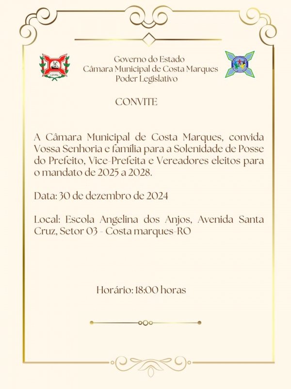 SESSÃO SOLENE DE POSSE DE VEREADORES E PREFEITO ELEITO PARA O MANDATO DE 2025/2028